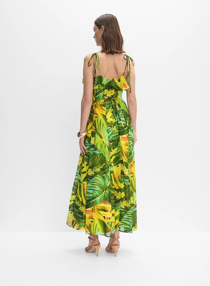 Robe en chiffon tropicale