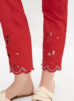 Embellished Cutout Hem Jeans