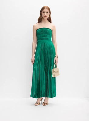 Satin Plissé Dress