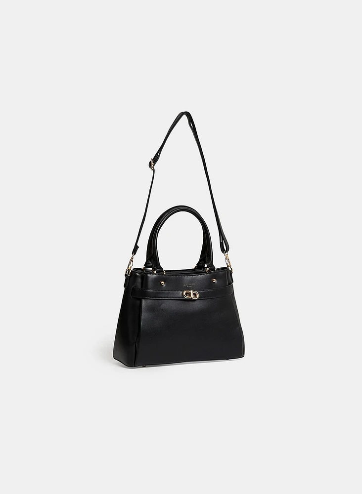 Belt Detail Vegan Leather Handbag