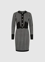 Houndstooth Print Jacket & Dress Set