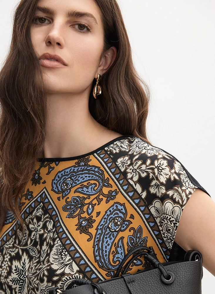 Mixed Paisley Print Top