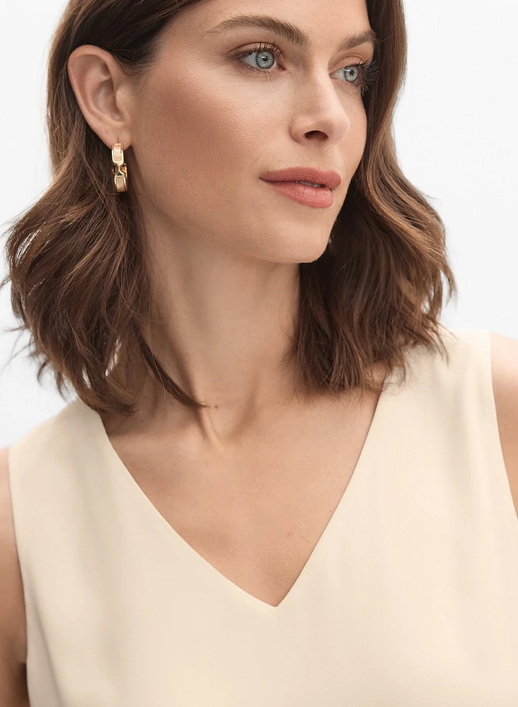 Blouse en crêpe à encolure V