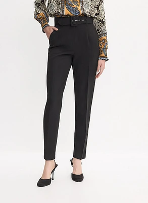 Belted Straight-Leg Pants