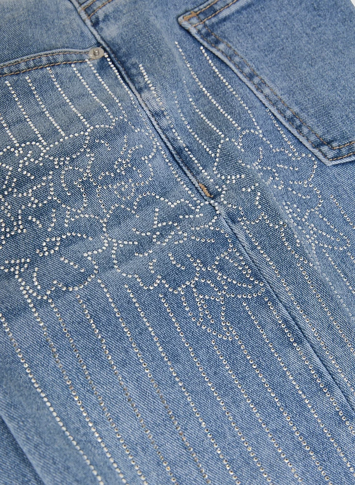 Rhinestone Embellished Jeans