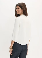 Cropped Mock Neck Cardigan