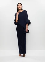 Long Dress With Chiffon Overlay