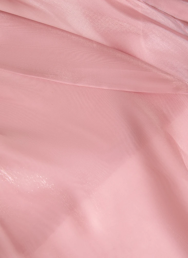 Boléro en organza à nouer l'avant