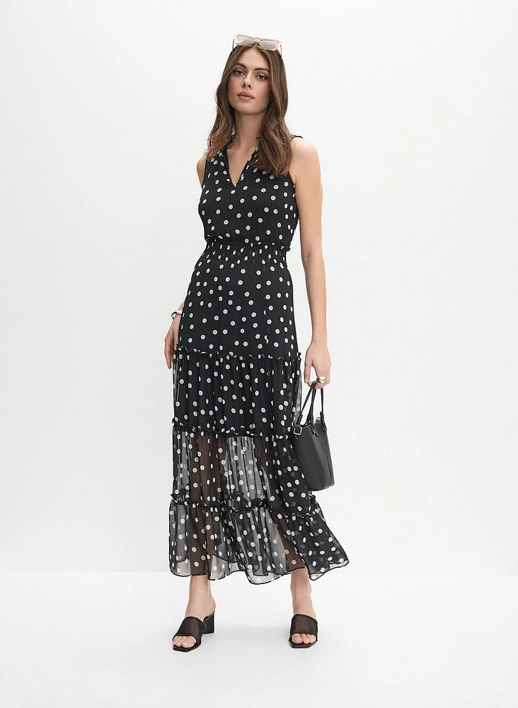 Robe maxi à pois