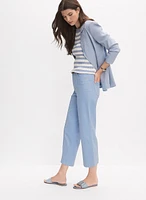 Wide-Leg Denim Capris