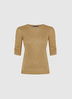 Shirred Glitter Knit Top