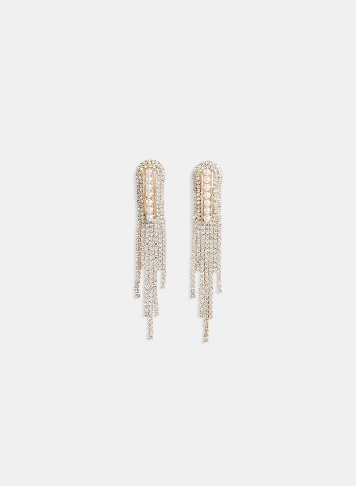 Pearl-Center Chandelier Earrings