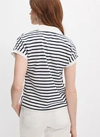 T-shirt rayé à col polo