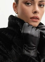 Ribbed Faux Fur Coat