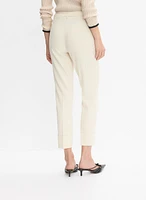 Pantalon droit à ourlet replié