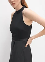 Robe en crêpe et taffetas