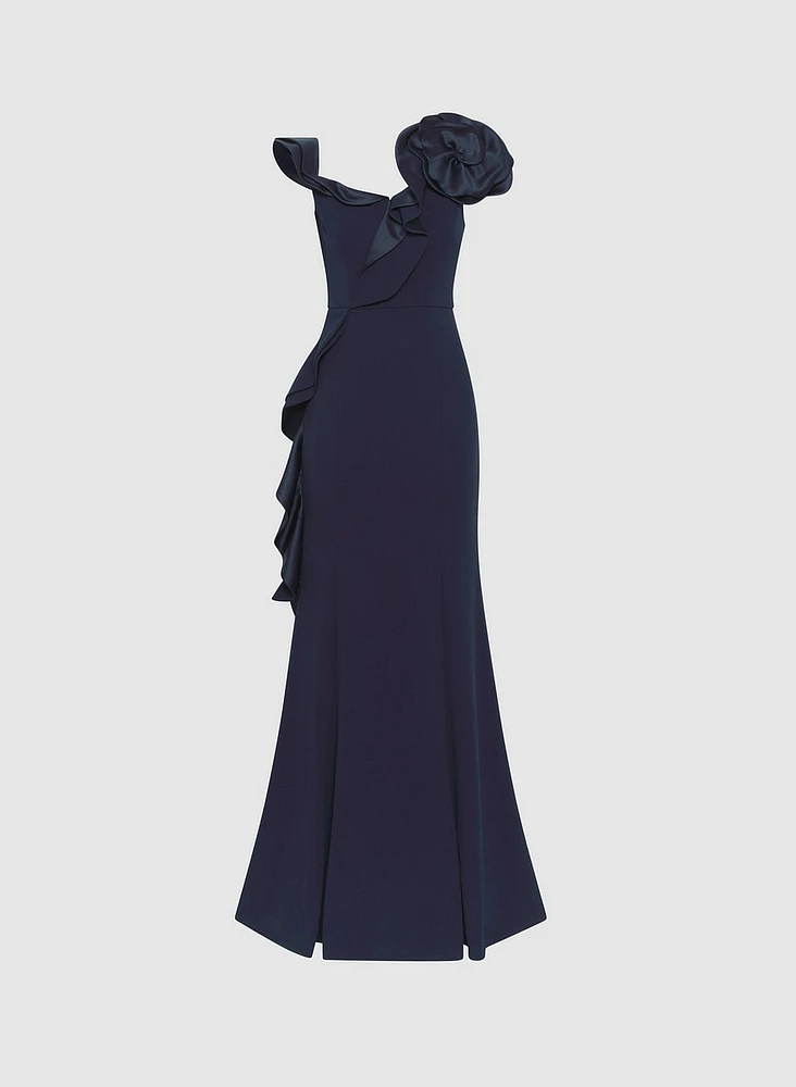 Asymmetrical Ruffle Dress