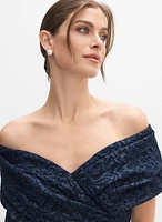 Off-The-Shoulder Jacquard Dress