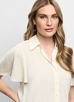 Blouse en crêpe avec détail ajouré