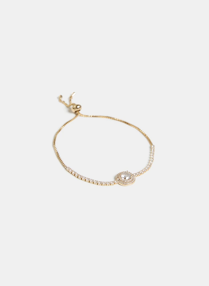 Cubic Zirconia Slider Bracelet