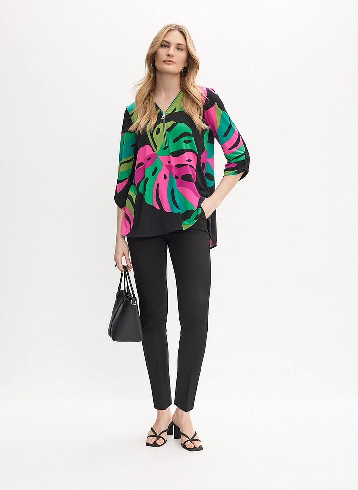 Joseph Ribkoff - Tropical Zip-Front Top