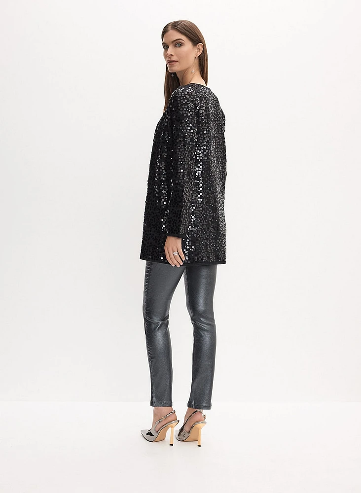 Long Sequin Cardigan