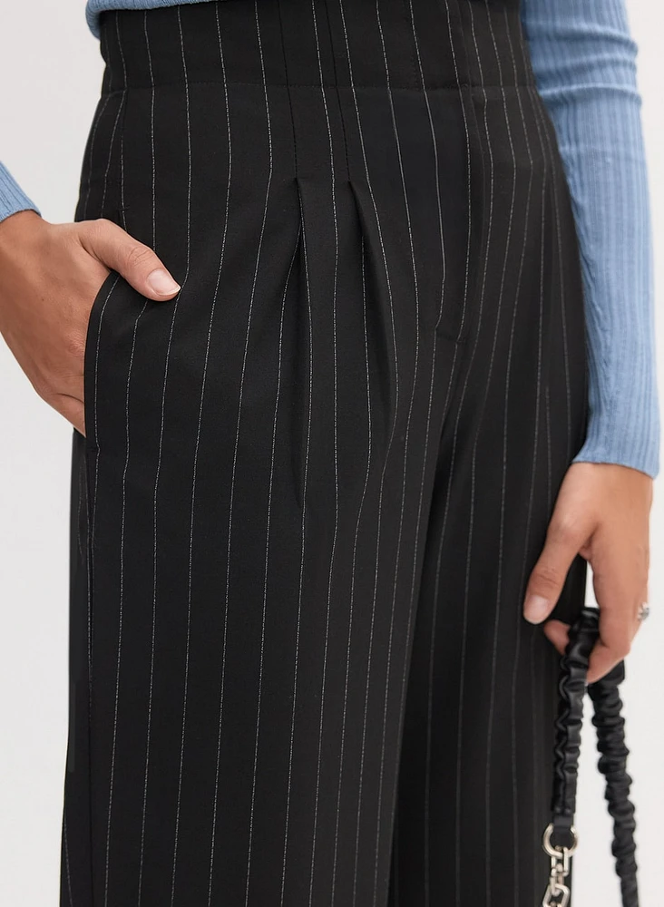 Pinstripe Wide Leg Pants