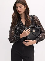 Blouse à pois taille froncée