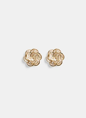 Boucles d'oreilles fleurs à zircons cubiques