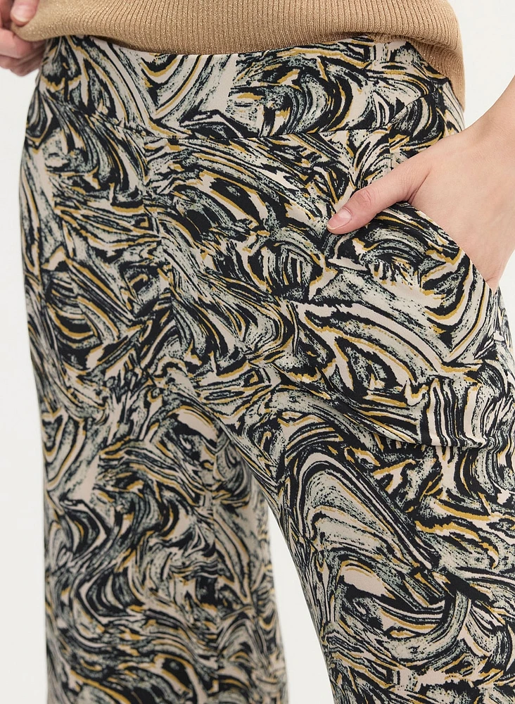 Abstract Print Wide-Leg Pants