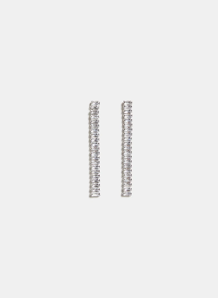 Cubic Zirconia Baguette Earrings