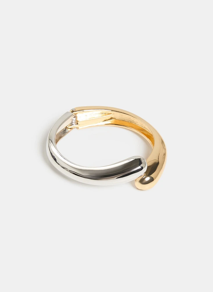 Two-Tone Bangle Bracelet