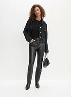 Vegan Leather Straight Leg Pants