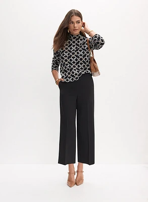 Pull géométrique et pantalon gaucho