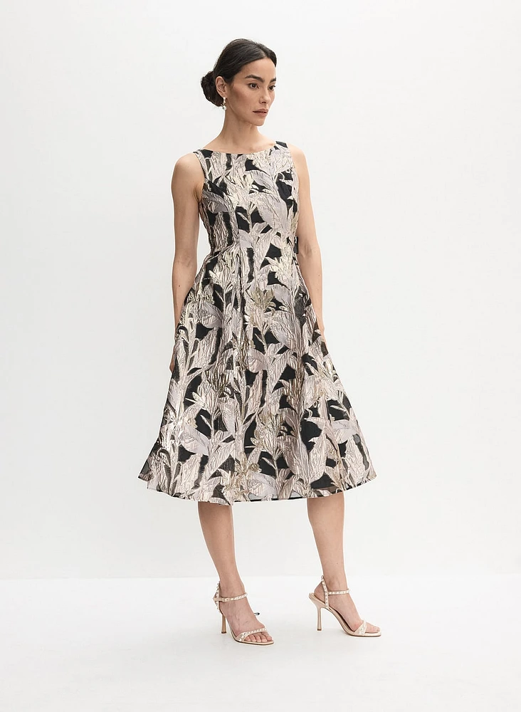 Adrianna Papell - Fit-&-Flare Jacquard Dress