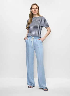 Striped T-Shirt & Wide Leg Pants