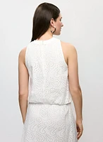 Sleeveless Eyelet Blouse