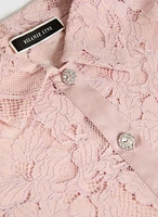 Pearl Button Lace Blouse