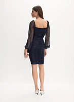 Shimmering Ruched Plissé Dress