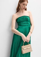 Satin Plissé Dress