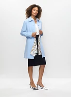 Button Front Tricotine Trench Coat