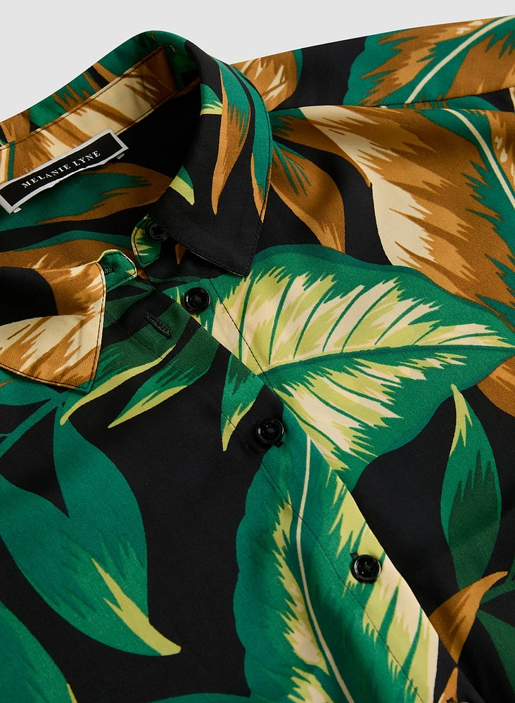 Blouse à palmiers et cordon