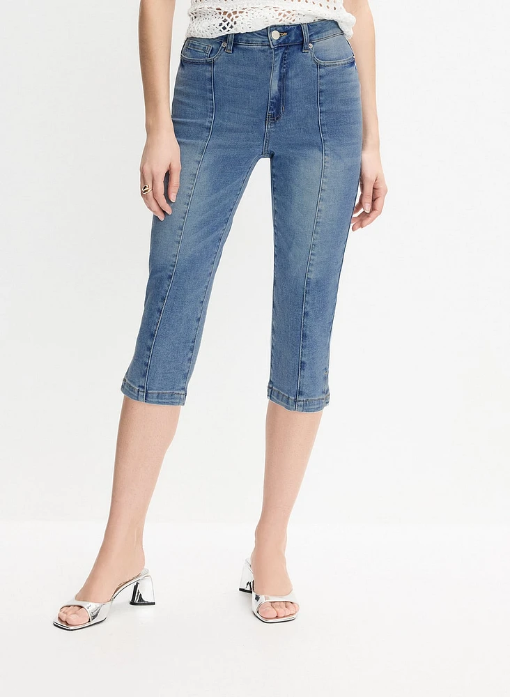 Denim Slim-Leg Capris