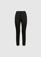 Plaid Print Slim Leg Pants