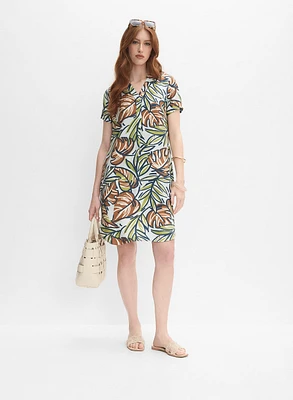 Robe à motif feuilles graphique