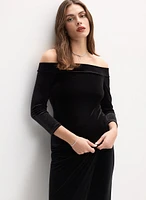 Velvet Off-the-Shoulder Top