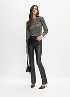 Houndstooth Knit Top