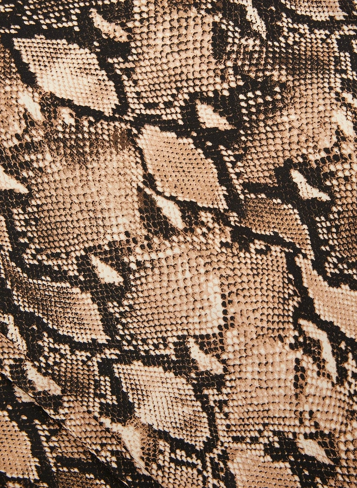 Snakeskin Print Pull-On Pants