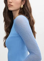 Pointelle Sleeve Sweater