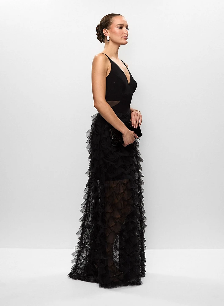 BA Nites - Tiered Mesh Gown